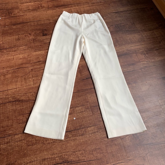 Lafayette 148 New York cream silk relax trousers